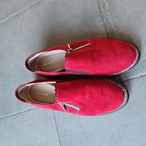 BeautiFeel Red Suede Slip-On Loafers